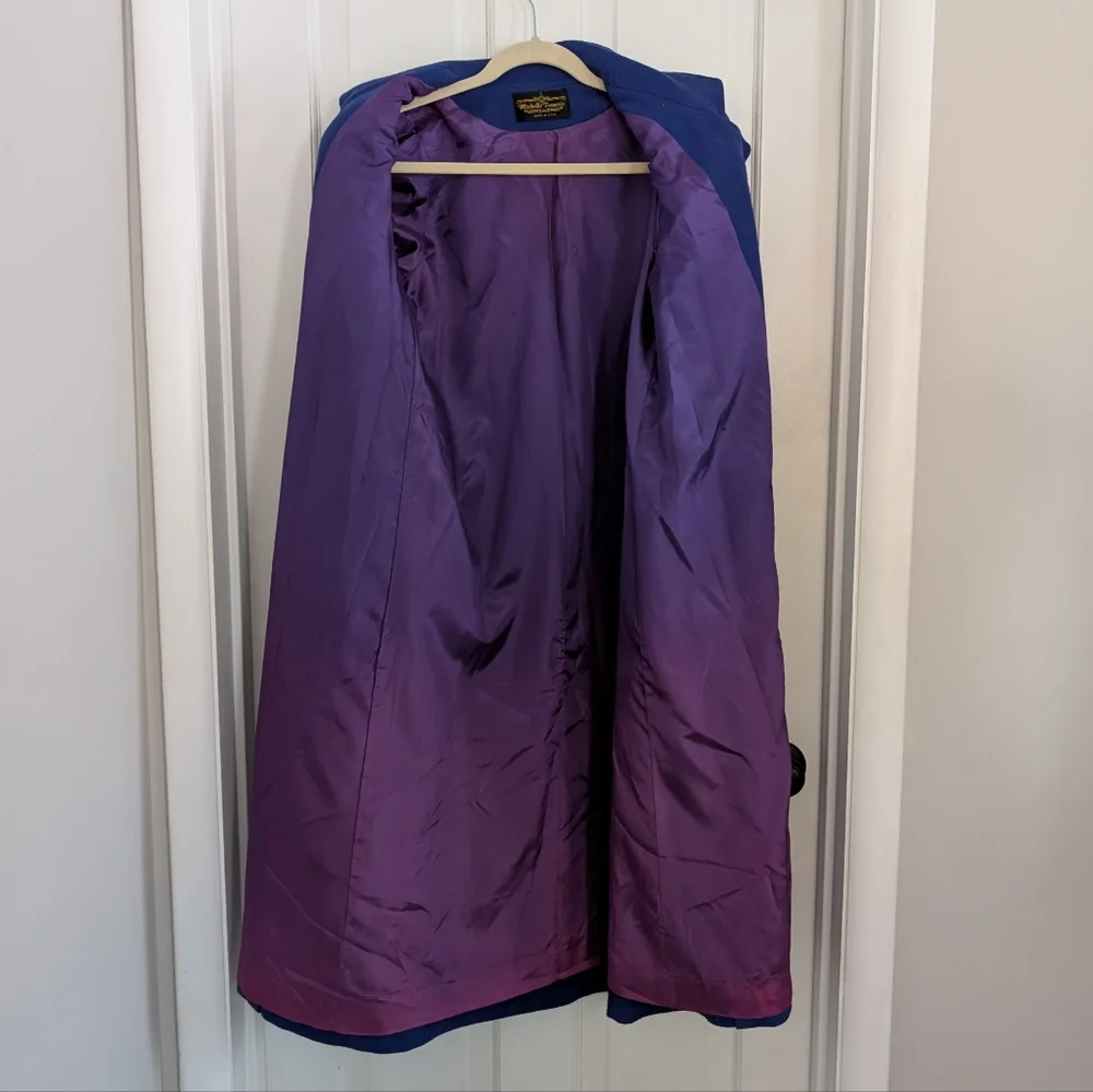 VTG Michelle Francois Wool Blend Trench Coat SIZE 11?‎ Old Money Double Breasted